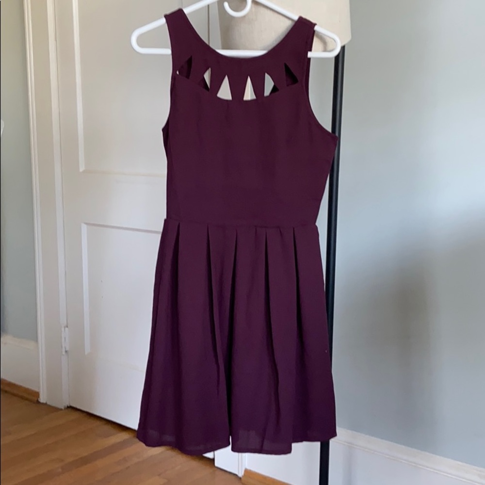 Purple knee length skater dress